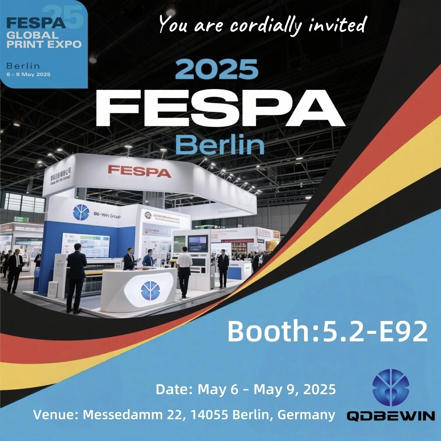 Το Qingdao θα κερδίσει για να παρουσιάσει στο Fespa 2025 Berlin-Booth 5.2-E92
